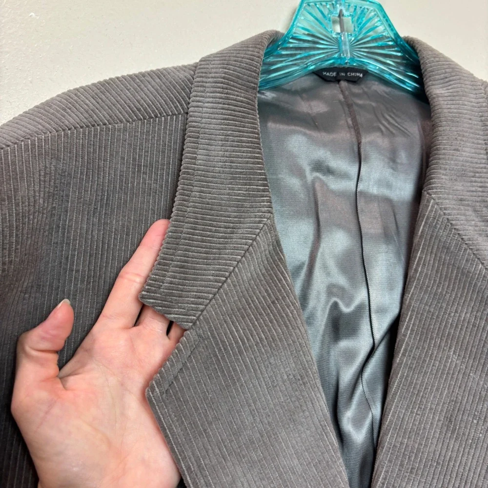 Joe Namath Blazer Mens 50L Grey Corduroy Sport Coat Blazer Academic Classic Chic